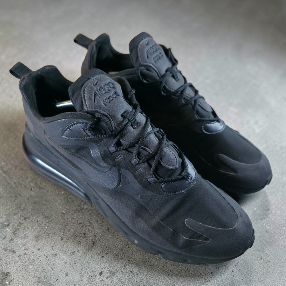 Nike Air Max 270 React Triple Black Sneakers Men Shoes AO4971-003 Size 14